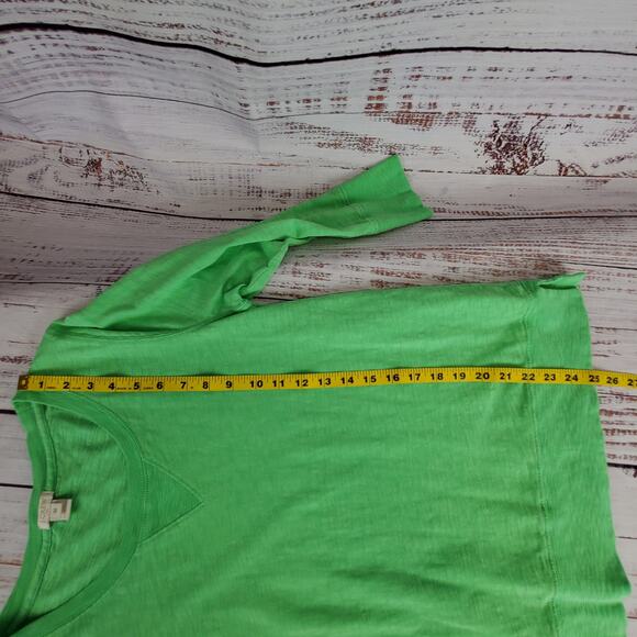 J. Crew St Patty's Neon Kelly Green Cotton Top M 3/4 Sleeve Scoop Neck Pullover - Picture 8 of 9